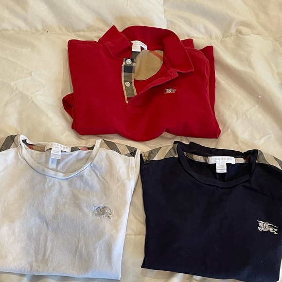 Burberry bundle 2 polo shirts 1 Long sleeve shirt. size for 7 years - Picture 1 of 15